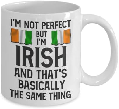 מתנה אירית מצחיקה | אני לא מושלם אבל אני ספל קפה אירי | רעיון מתנה לגברים ונשים איריים | אשתו